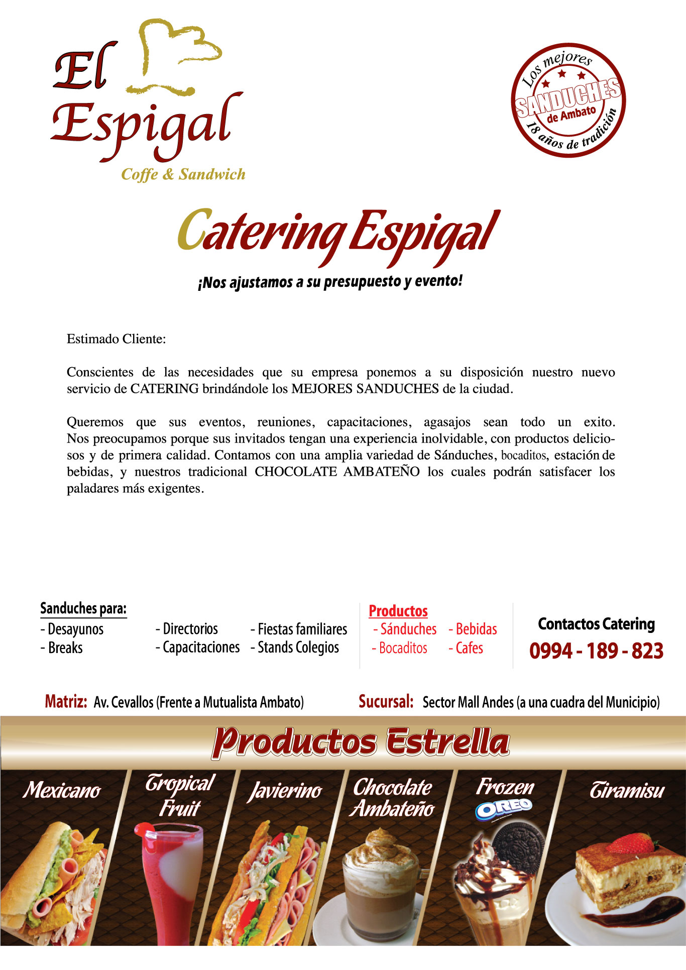 Servicio de catering con los mejores sanduches